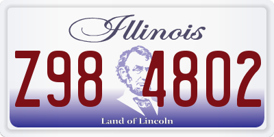 IL license plate Z984802