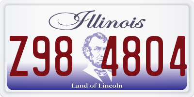 IL license plate Z984804
