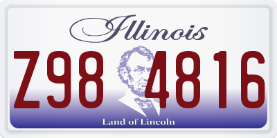 IL license plate Z984816