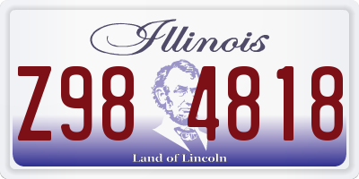 IL license plate Z984818
