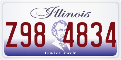 IL license plate Z984834