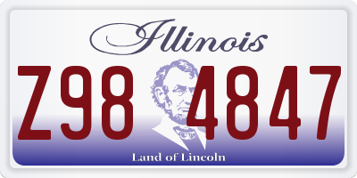 IL license plate Z984847