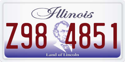 IL license plate Z984851