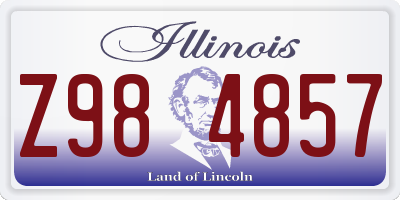 IL license plate Z984857