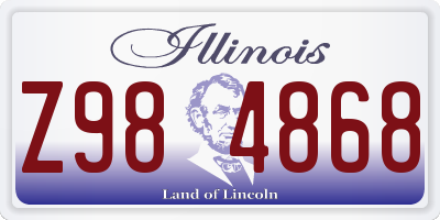 IL license plate Z984868