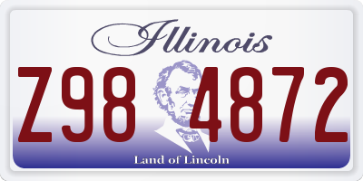 IL license plate Z984872