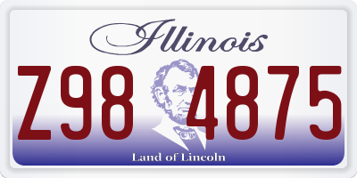 IL license plate Z984875