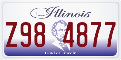 IL license plate Z984877
