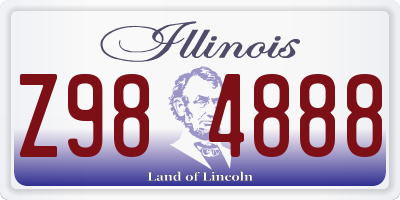 IL license plate Z984888