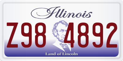 IL license plate Z984892
