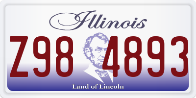 IL license plate Z984893