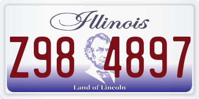 IL license plate Z984897