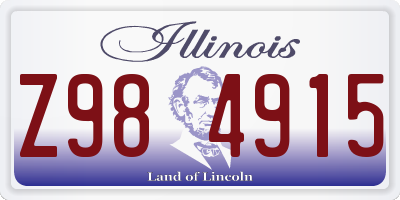 IL license plate Z984915