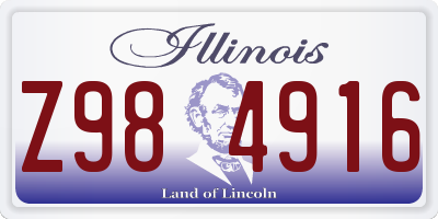 IL license plate Z984916