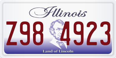 IL license plate Z984923