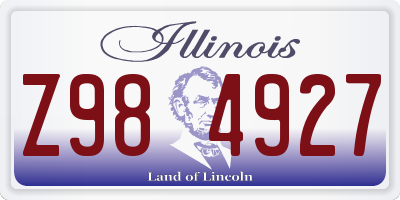IL license plate Z984927
