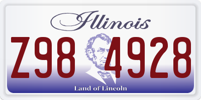 IL license plate Z984928