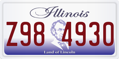 IL license plate Z984930