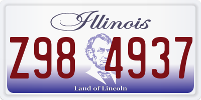 IL license plate Z984937