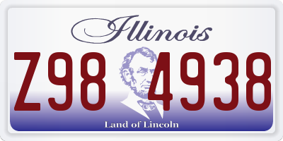 IL license plate Z984938