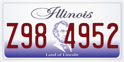 IL license plate Z984952