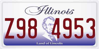 IL license plate Z984953