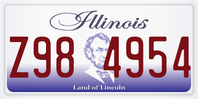 IL license plate Z984954