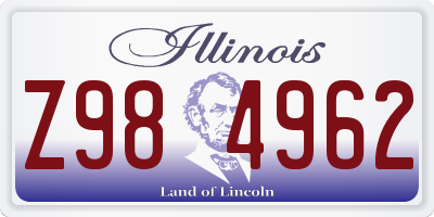 IL license plate Z984962