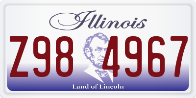 IL license plate Z984967