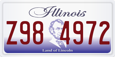 IL license plate Z984972