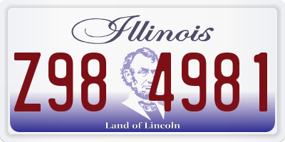 IL license plate Z984981