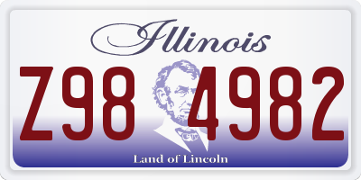 IL license plate Z984982