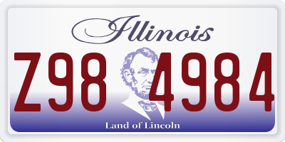 IL license plate Z984984