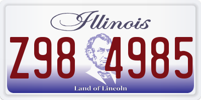 IL license plate Z984985
