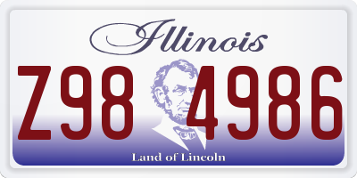 IL license plate Z984986