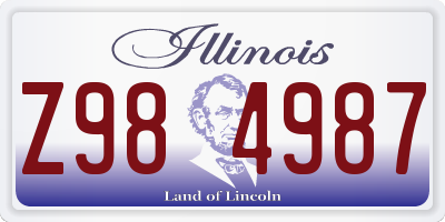 IL license plate Z984987