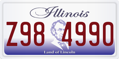 IL license plate Z984990