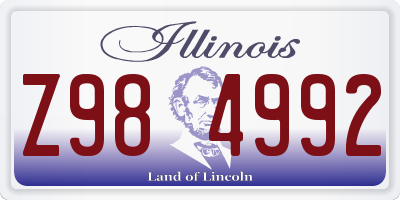 IL license plate Z984992