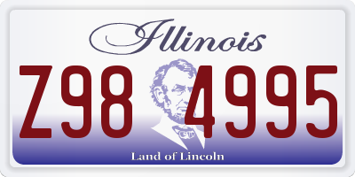 IL license plate Z984995