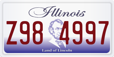 IL license plate Z984997