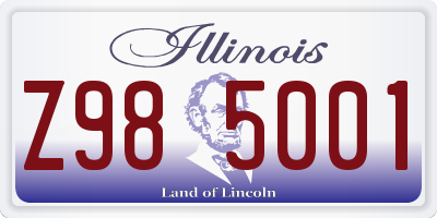 IL license plate Z985001