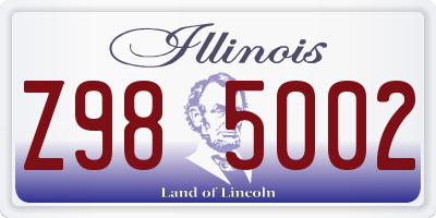 IL license plate Z985002