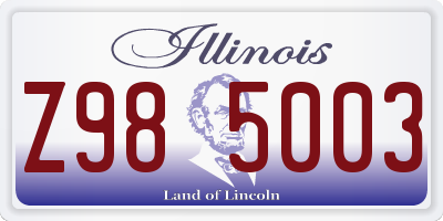 IL license plate Z985003