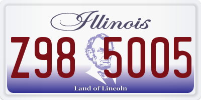 IL license plate Z985005
