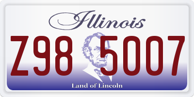 IL license plate Z985007