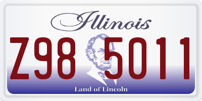 IL license plate Z985011