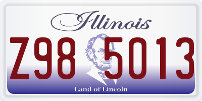 IL license plate Z985013