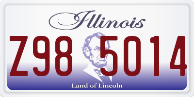 IL license plate Z985014