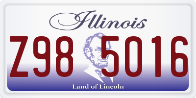 IL license plate Z985016
