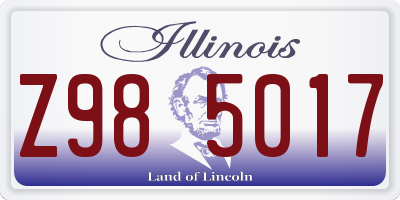 IL license plate Z985017